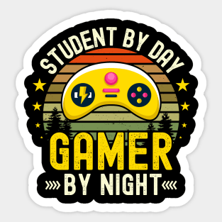 student Lover by Day Gamer By Night For Gamers Sticker